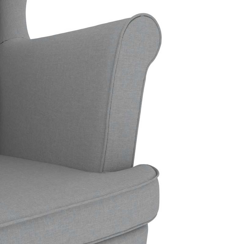 Casa si Gradina - Mobilier - Scaune si fotolii - Fotolii - Fotoliu cu taburet pentru picioare, gri deschis material textil - Infinity.ro