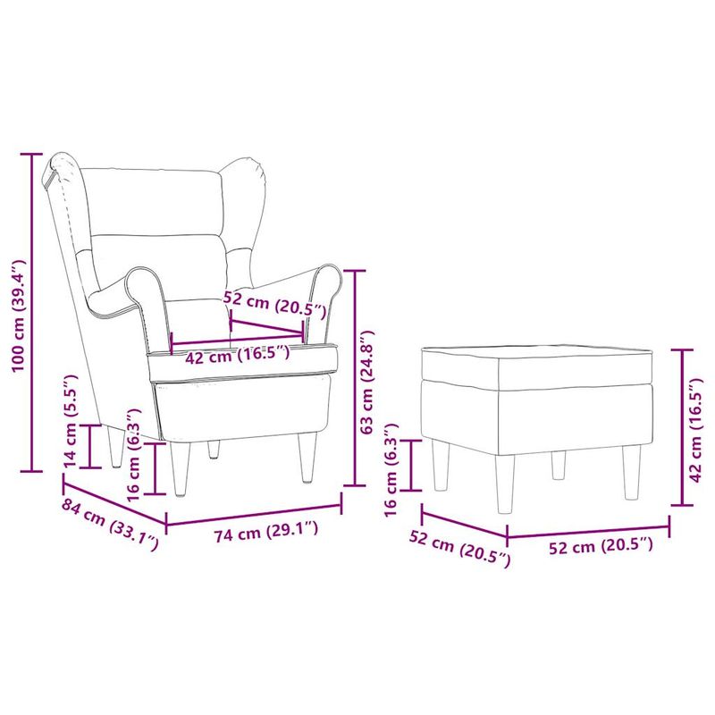 Casa si Gradina - Mobilier - Scaune si fotolii - Fotolii - Fotoliu cu taburet pentru picioare, gri deschis material textil - Infinity.ro