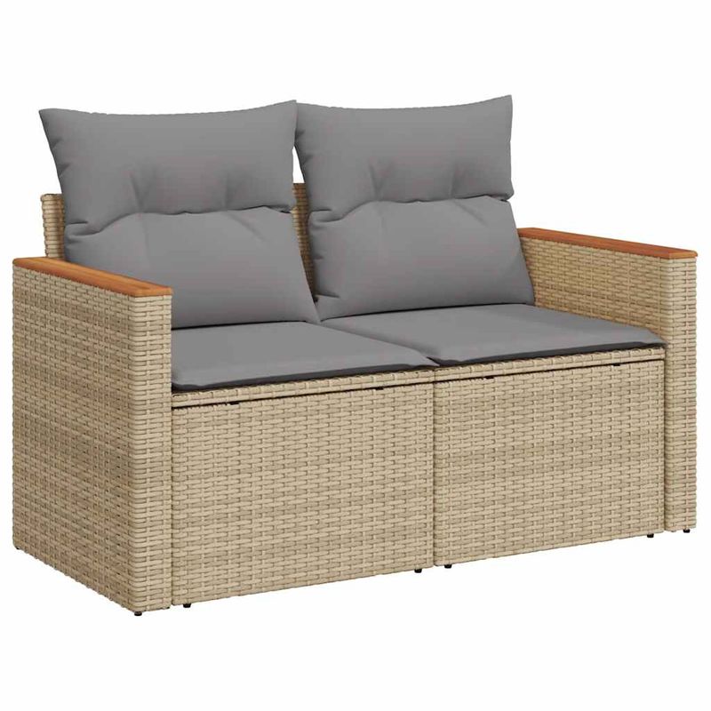 Casa si Gradina - Gradina si terasa - Mobilier exterior - Seturi mobila gradina - Set canapele de gradina, 7 piese, cu perne, bej, poliratan - Infinity.ro