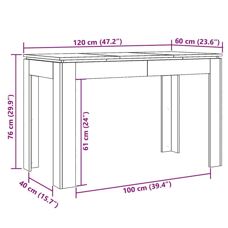 Casa si Gradina - Mobilier - Mese si birouri - Mese bucatarie si dining - Masa de bucatarie, Stejar artizanal 120x60x76 cm lemn prelucrat - Infinity.ro