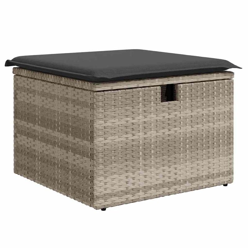 Casa si Gradina - Gradina si terasa - Mobilier exterior - Seturi mobila gradina - Set canapele de gradina cu perne, 9 piese gri deschis poliratan - Infinity.ro