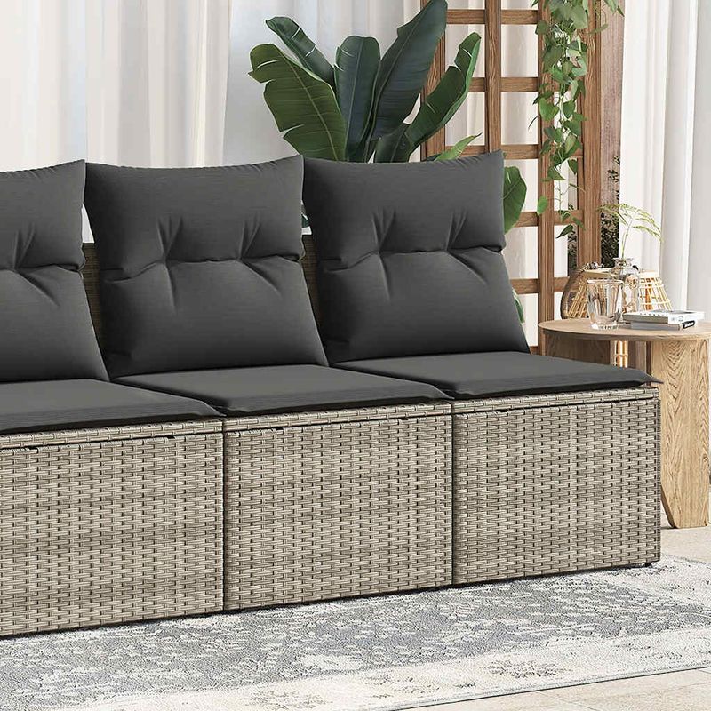 Casa si Gradina - Gradina si terasa - Mobilier exterior - Seturi mobila gradina - Set canapea de gradina cu perne, 2 piese, gri deschis poliratan - Infinity.ro