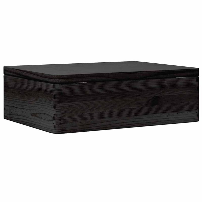 Casa si Gradina - Mobilier - Organizare si depozitare - Cutii depozitare - Cutie din lemn cu capac negru 40x30x13 cm lemn masiv de pin - Infinity.ro