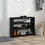 Casa si Gradina - Mobilier - Organizare si depozitare - Organizator incaltaminte - Pantofar, negru, 80x25x61,5 cm, lemn prelucrat, lăţime 80 cm, înălțime 62 cm - Infinity.ro