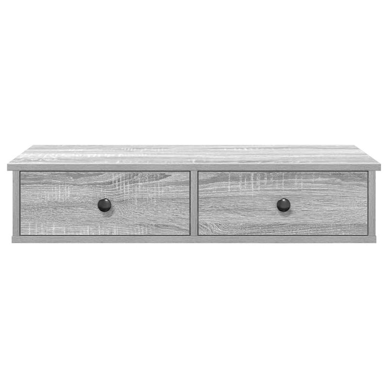 Casa si Gradina - Mobilier - Biblioteci si rafturi - Rafturi - Raft de perete cu sertare gri Sonoma 80x31x17 cm Lemn prelucrat, mărime 80x34x17 cm - Infinity.ro