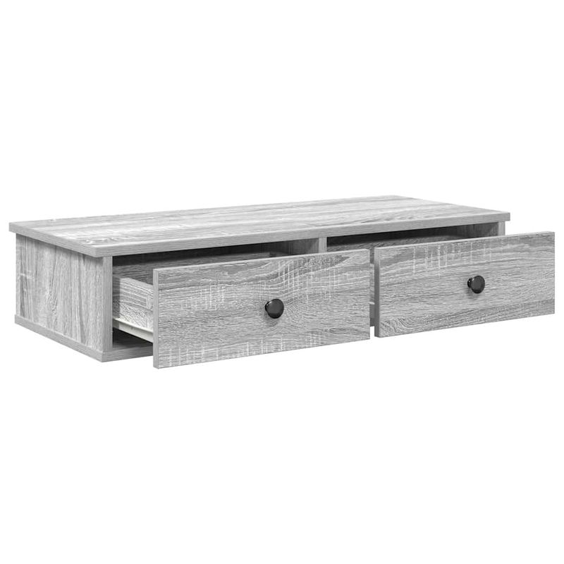 Casa si Gradina - Mobilier - Biblioteci si rafturi - Rafturi - Raft de perete cu sertare gri Sonoma 80x31x17 cm Lemn prelucrat, mărime 80x34x17 cm - Infinity.ro