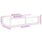 Casa si Gradina - Mobilier - Biblioteci si rafturi - Rafturi - Raft de perete cu sertare gri Sonoma 80x31x17 cm Lemn prelucrat, mărime 80x34x17 cm - Infinity.ro