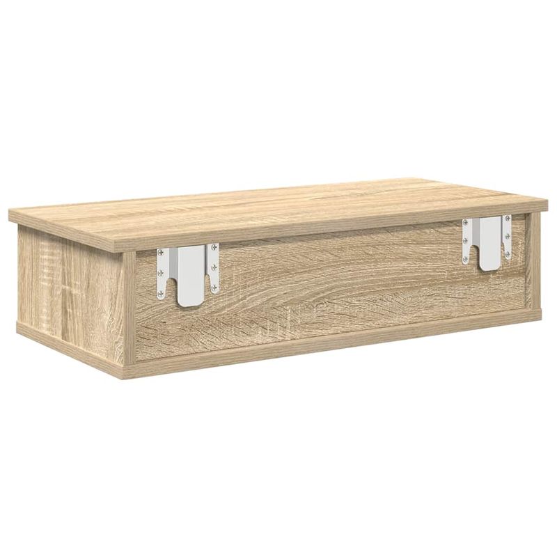 Casa si Gradina - Mobilier - Biblioteci si rafturi - Rafturi - Raft de perete cu sertare Stejar Sonoma lemn prelucrat, mărime 60x28x15 cm - Infinity.ro