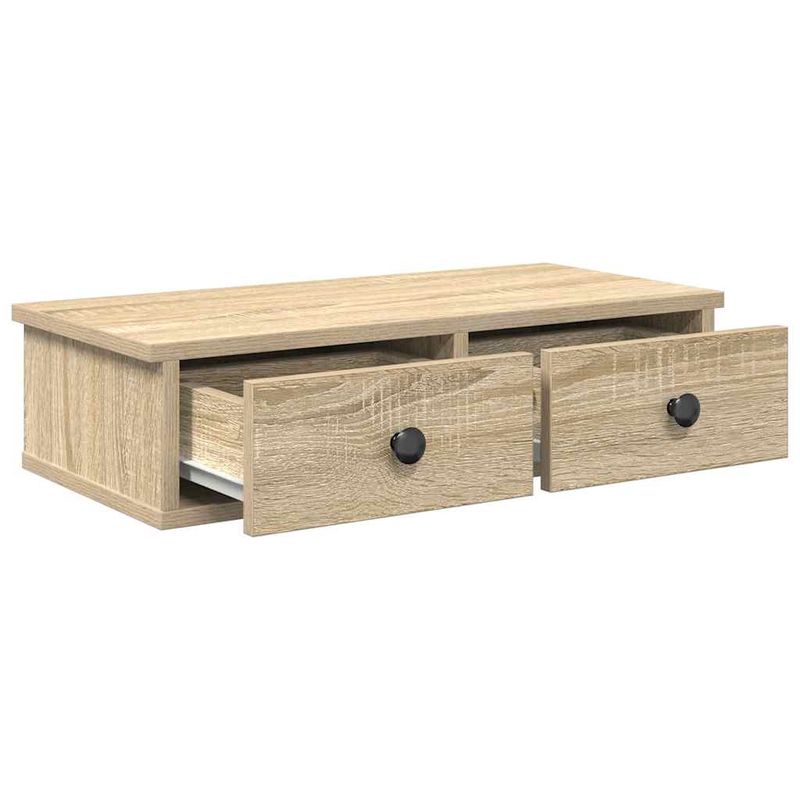 Casa si Gradina - Mobilier - Biblioteci si rafturi - Rafturi - Raft de perete cu sertare Stejar Sonoma lemn prelucrat, mărime 60x28x15 cm - Infinity.ro