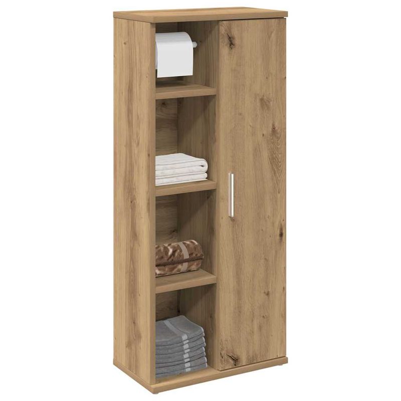 Casa si Gradina - Mobilier - Seturi de mobilier - Seturi baie - Dulap de baie cu suport role, stejar artizanal, 39x22x90 cm - Infinity.ro