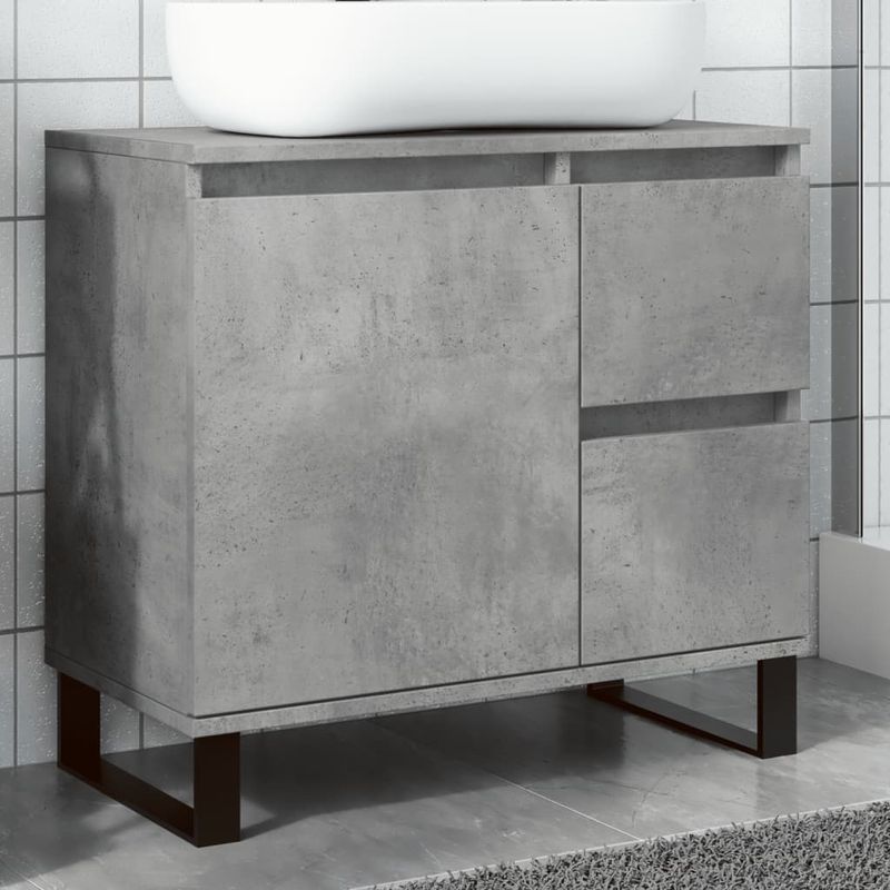 Casa si Gradina - Mobilier - Seturi de mobilier - Seturi baie - Dulap de chiuveta baie, gri beton, 65x33x60 cm, lemn prelucrat - Infinity.ro