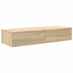 Casa si Gradina - Mobilier - Biblioteci si rafturi - Rafturi - Raft de perete cu sertare Stejar Sonoma lemn prelucrat, mărime 100x36x19 cm - Infinity.ro