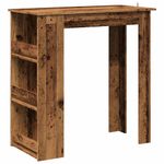 Casa si Gradina - Mobilier - Mese si birouri - Mese bucatarie si dining - Masa de bar cu raft de depozitare, Lemn vechi, 102x50x103,5 cm - Infinity.ro