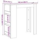 Casa si Gradina - Mobilier - Mese si birouri - Mese bucatarie si dining - Masa de bar cu raft de depozitare, Lemn vechi, 102x50x103,5 cm - Infinity.ro