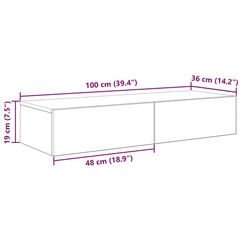 Casa si Gradina - Mobilier - Biblioteci si rafturi - Rafturi - Raft de perete cu sertare Stejar Sonoma lemn prelucrat, mărime 100x36x19 cm - Infinity.ro