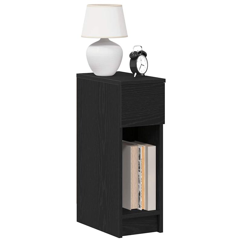 Casa si Gradina - Mobilier - Comode si corpuri - Noptiere - Noptiera cu sertar stejar negru 20x36x60 cm - Infinity.ro