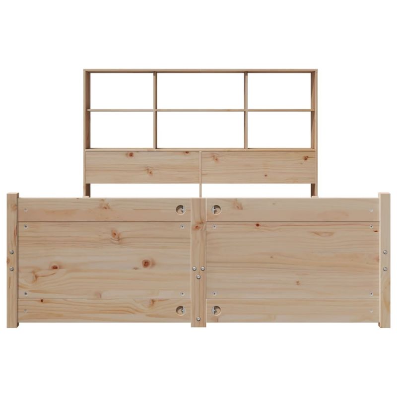 Casa si Gradina - Mobilier - Paturi si accesorii - Paturi - Pat cu biblioteca fara saltea, 150x200 cm, lemn masiv de pin - Infinity.ro