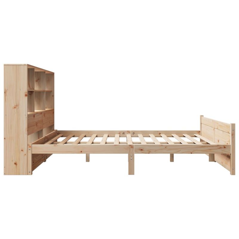 Casa si Gradina - Mobilier - Paturi si accesorii - Paturi - Pat cu biblioteca fara saltea, 150x200 cm, lemn masiv de pin - Infinity.ro