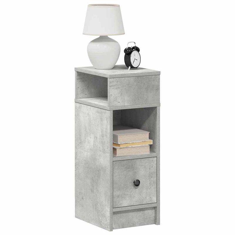 Casa si Gradina - Mobilier - Comode si corpuri - Noptiere - Noptiera cu sertar gri beton 25x31x66 cm - Infinity.ro