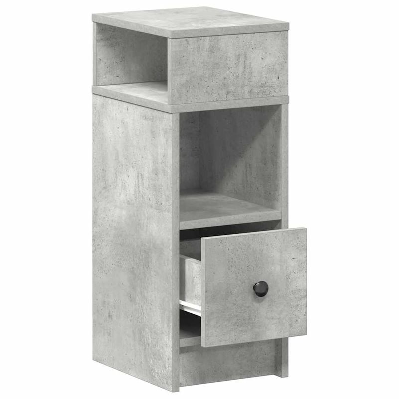 Casa si Gradina - Mobilier - Comode si corpuri - Noptiere - Noptiera cu sertar gri beton 25x31x66 cm - Infinity.ro