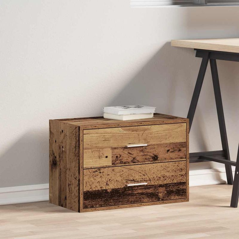 Casa si Gradina - Mobilier - Comode si corpuri - Comode - Dulap cu 2 sertare Lemn vechi 60x31x40 cm Lemn prelucrat - Infinity.ro