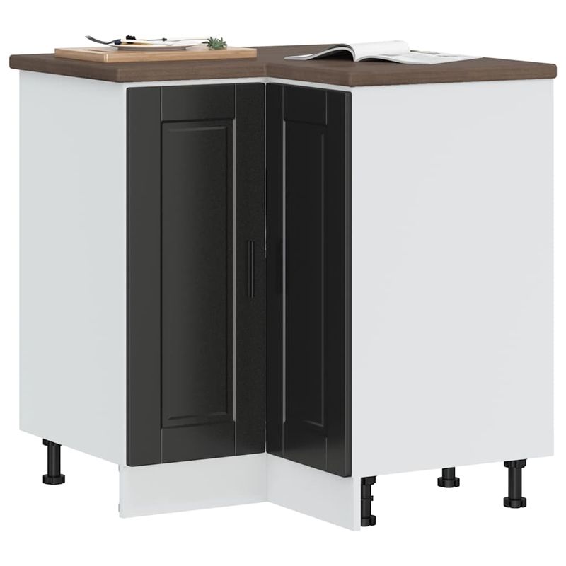 Casa si Gradina - Mobilier - Comode si corpuri - Corpuri bucatarie - Dulap de baza pe colt de bucatarie „Porto” Negru lemn prelucrat - Infinity.ro