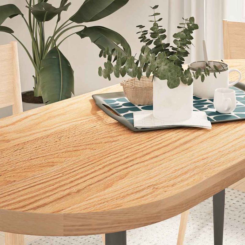 Casa si Gradina - Mobilier - Feronerie si accesorii mobila - Blat de masa 140x60x4 cm lemn masiv de stejar oval - Infinity.ro