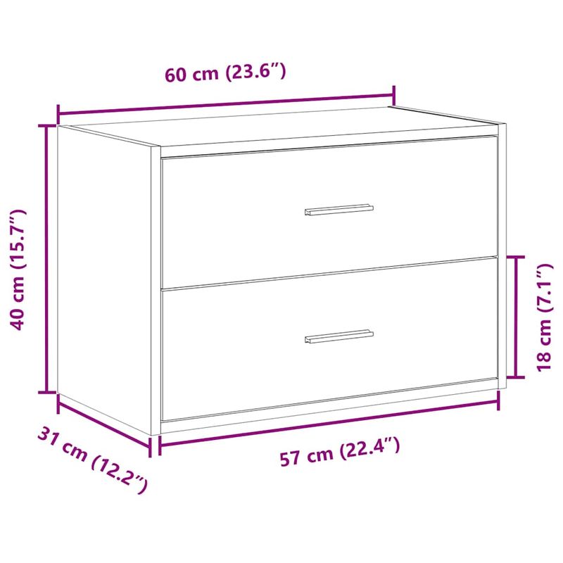 Casa si Gradina - Mobilier - Comode si corpuri - Comode - Dulap cu 2 sertare Lemn vechi 60x31x40 cm Lemn prelucrat - Infinity.ro