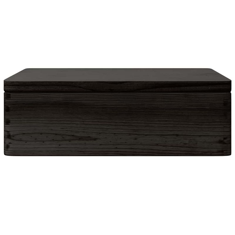 Casa si Gradina - Mobilier - Organizare si depozitare - Cutii depozitare - Cutie din lemn cu capac și manere negru lemn masiv de pin, mărime 40x30x13 cm - Infinity.ro