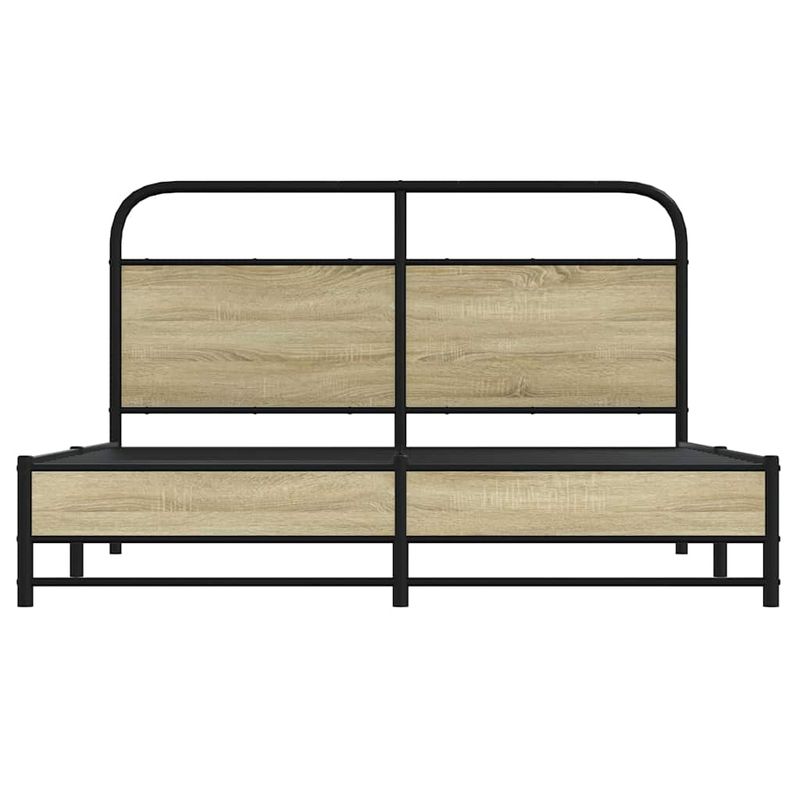 Casa si Gradina - Mobilier - Paturi si accesorii - Paturi - Cadru de pat fara saltea 150x200cm Lemn prelucrat stejar Sonoma, model cu tăblie de cap și tăblie de picioare joasă dublă - Infinity.ro