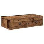Casa si Gradina - Mobilier - Biblioteci si rafturi - Rafturi - Raft de perete cu sertare Lemn vechi 60x25x15 cm Lemn prelucrat - Infinity.ro