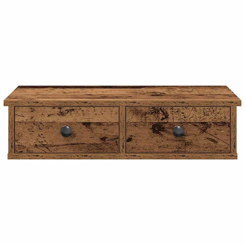 Casa si Gradina - Mobilier - Biblioteci si rafturi - Rafturi - Raft de perete cu sertare Lemn vechi 60x25x15 cm Lemn prelucrat - Infinity.ro