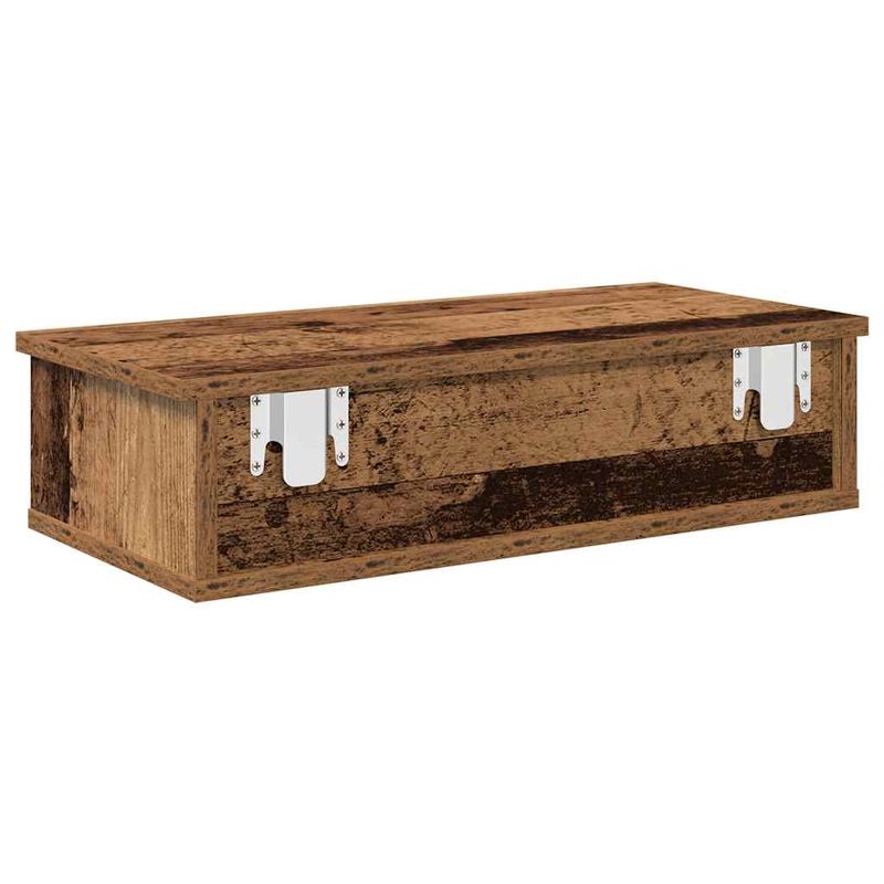 Casa si Gradina - Mobilier - Biblioteci si rafturi - Rafturi - Raft de perete cu sertare Lemn vechi 60x25x15 cm Lemn prelucrat - Infinity.ro