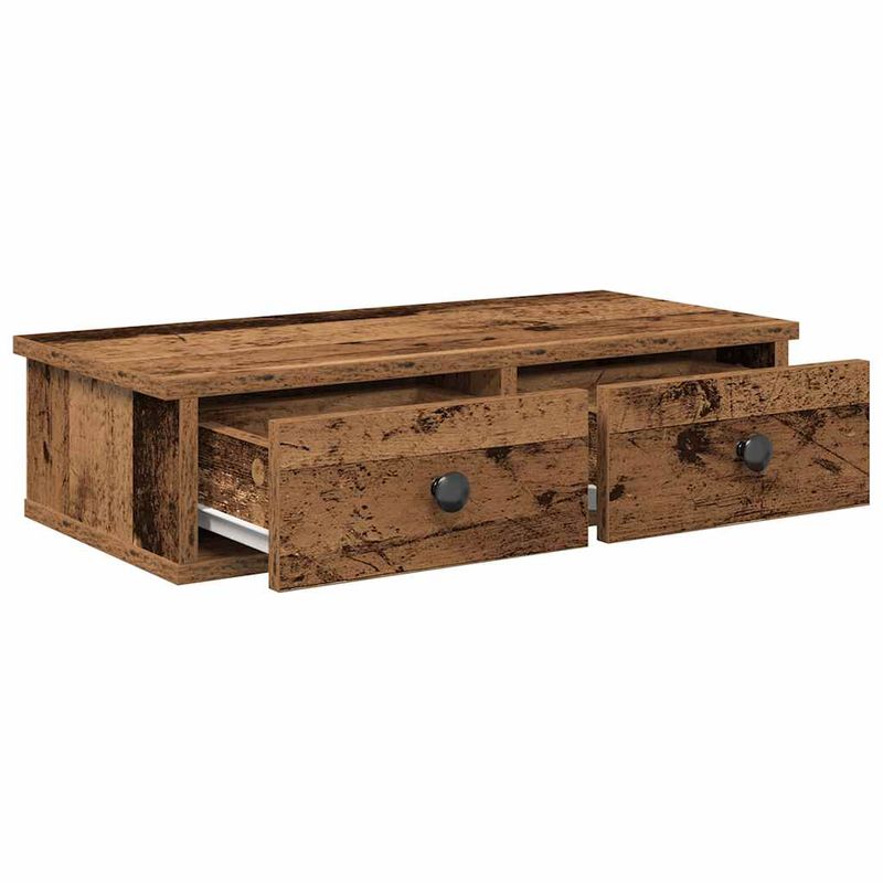 Casa si Gradina - Mobilier - Biblioteci si rafturi - Rafturi - Raft de perete cu sertare Lemn vechi 60x25x15 cm Lemn prelucrat - Infinity.ro