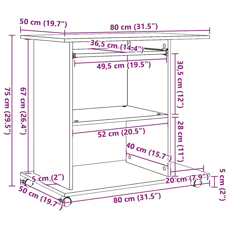 Casa si Gradina - Mobilier - Mese si birouri - Birouri - Birou pentru computer Stejar artizanal Lemn prelucrat - Infinity.ro