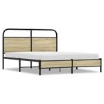 Casa si Gradina - Mobilier - Paturi si accesorii - Paturi - Cadru de pat fara saltea 160x200 cm Lemn derivat stejar Sonoma, model cu tăblie de cap și tăblie de picioare joasă - Infinity.ro