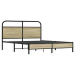 Casa si Gradina - Mobilier - Paturi si accesorii - Paturi - Cadru de pat fara saltea 160x200 cm Lemn derivat stejar Sonoma, model cu tăblie de cap și tăblie de picioare joasă - Infinity.ro