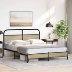 Casa si Gradina - Mobilier - Paturi si accesorii - Paturi - Cadru de pat fara saltea 160x200 cm Lemn derivat stejar Sonoma, model cu tăblie de cap și tăblie de picioare joasă - Infinity.ro