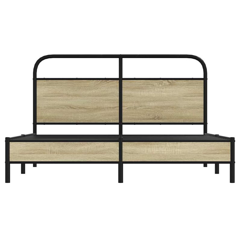 Casa si Gradina - Mobilier - Paturi si accesorii - Paturi - Cadru de pat fara saltea 160x200 cm Lemn derivat stejar Sonoma, model cu tăblie de cap și tăblie de picioare joasă - Infinity.ro