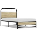 Casa si Gradina - Mobilier - Paturi si accesorii - Paturi - Cadru de pat fara saltea 107x203 cm Lemn derivat stejar Sonoma - Infinity.ro