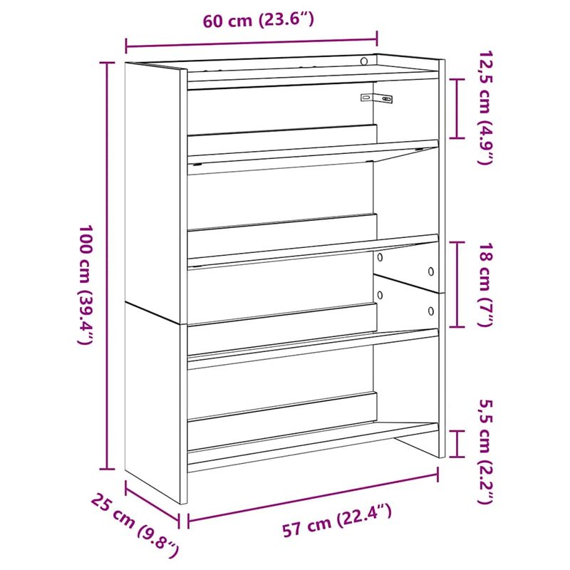 Casa si Gradina - Mobilier - Organizare si depozitare - Organizator incaltaminte - Pantofar, stejar artizanal, 80x25x61,5 cm lemn prelucrat, lăţime 60 cm, înălțime 81 cm - Infinity.ro