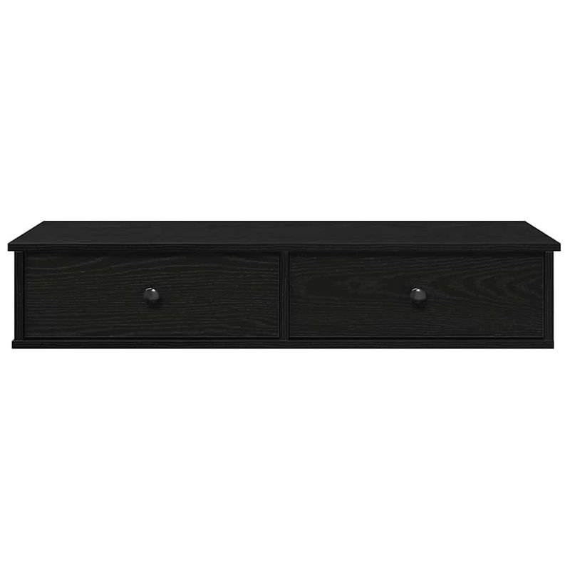 Casa si Gradina - Mobilier - Biblioteci si rafturi - Rafturi - Raft de perete cu sertare negru 100x37,5x19 cm lemn prelucrat - Infinity.ro
