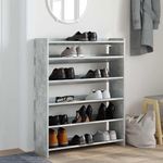 Casa si Gradina - Mobilier - Organizare si depozitare - Organizator incaltaminte - Pantofar, gri beton, 80x25x100 cm, lemn prelucrat - Infinity.ro