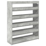 Casa si Gradina - Mobilier - Organizare si depozitare - Organizator incaltaminte - Pantofar, gri beton, 80x25x100 cm, lemn prelucrat - Infinity.ro