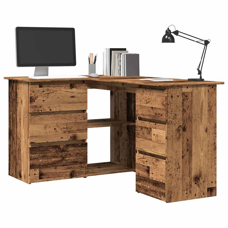 Casa si Gradina - Mobilier - Mese si birouri - Birouri - Birou de colt, lemn vechi, 145 x 100 x 76 cm, PAL - Infinity.ro