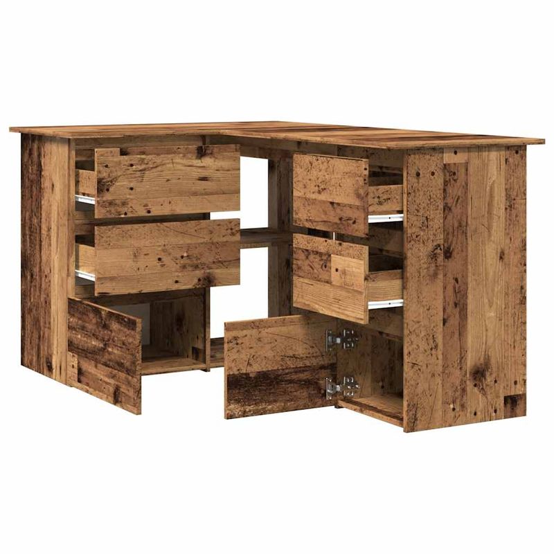 Casa si Gradina - Mobilier - Mese si birouri - Birouri - Birou de colt, lemn vechi, 145 x 100 x 76 cm, PAL - Infinity.ro