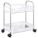 Casa si Gradina - Mobilier - Organizare si depozitare - Cutii depozitare - Carucior de depozitare cu 2 niveluri transparent acrilic, model fără cutii - Infinity.ro