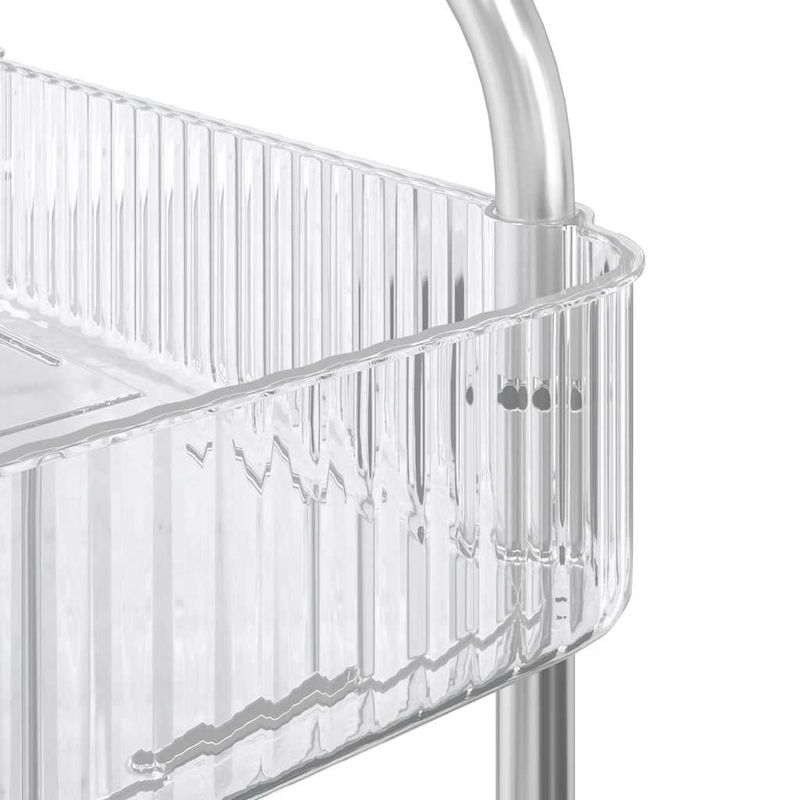 Casa si Gradina - Mobilier - Organizare si depozitare - Cutii depozitare - Carucior de depozitare cu 2 niveluri transparent acrilic, model fără cutii - Infinity.ro