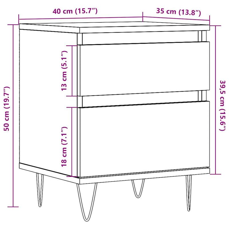 Casa si Gradina - Mobilier - Comode si corpuri - Noptiere - Noptiere, 2 buc., lemn vechi, 40x35x50 cm, lemn prelucrat - Infinity.ro
