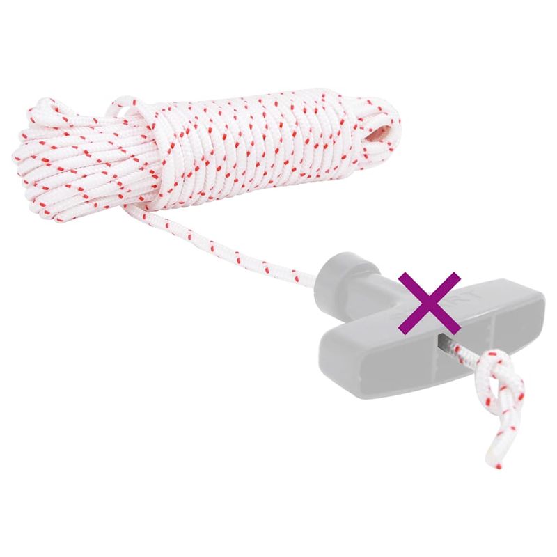 Casa si Gradina - Constructii - Feronerie si accesorii - Sfoara si lanturi - Cablu de pornire cu tragere, alb si rosu Ø4 mm 10 m nailon - Infinity.ro